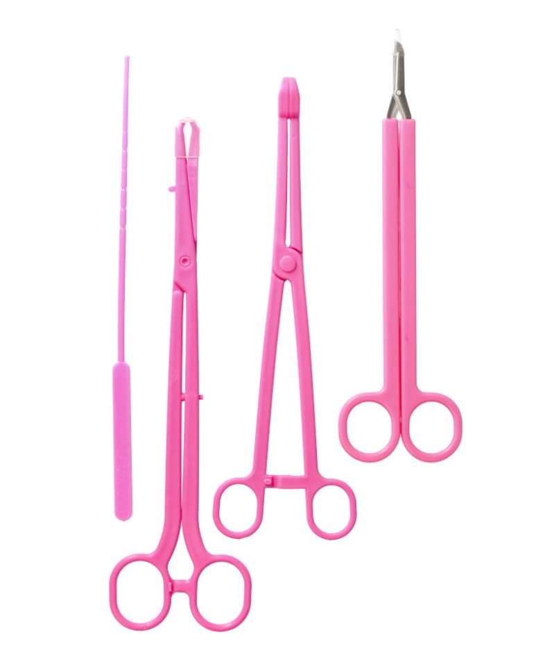 Sada pro zavádění nitroděložního tělíska na jedno použití růžová