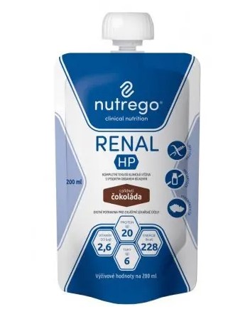 Nutrego Renal HP 200ml čokoládový hyperkalorický se sníženým obsahem elektrolytů 1ks