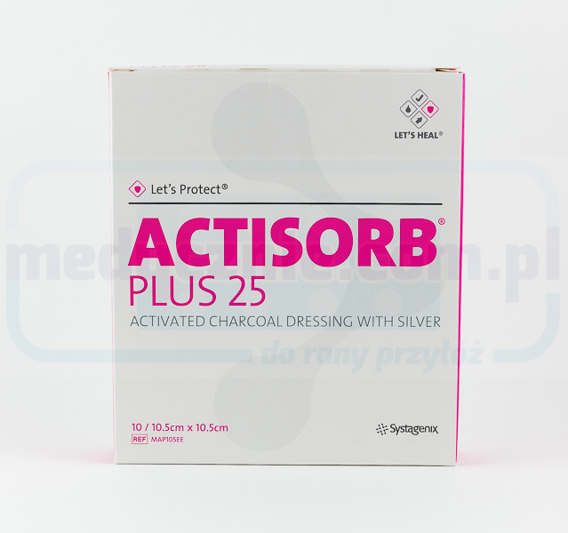 Actisorb Plus 10,5*10,5 cm 1ks na infikované rány