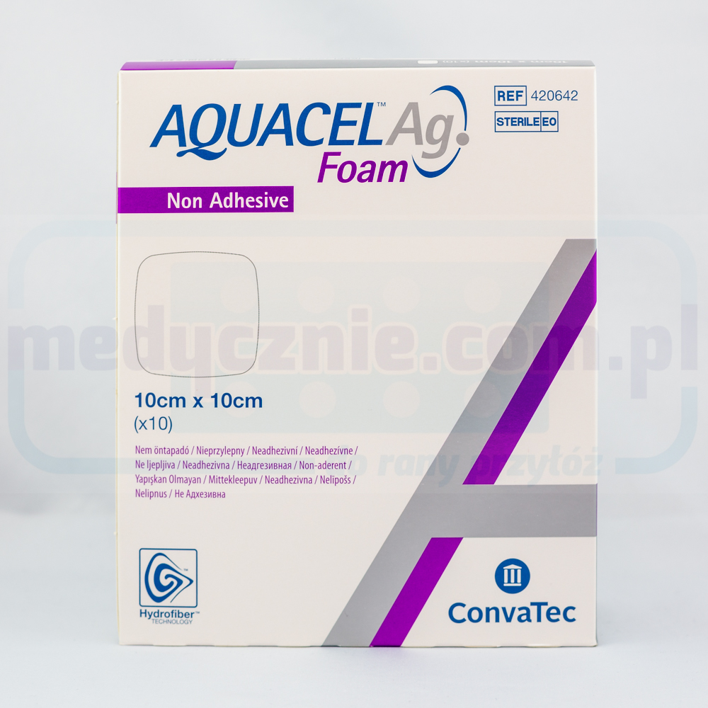 Aquacel Foam Ag Non Adhesive 10*10cm vícevrstvý pěnový obvaz 1ks