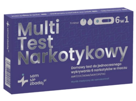 Multitest 6 testů na detekci drog (AMP, COC, THC, MDMA, OPI, MOP)