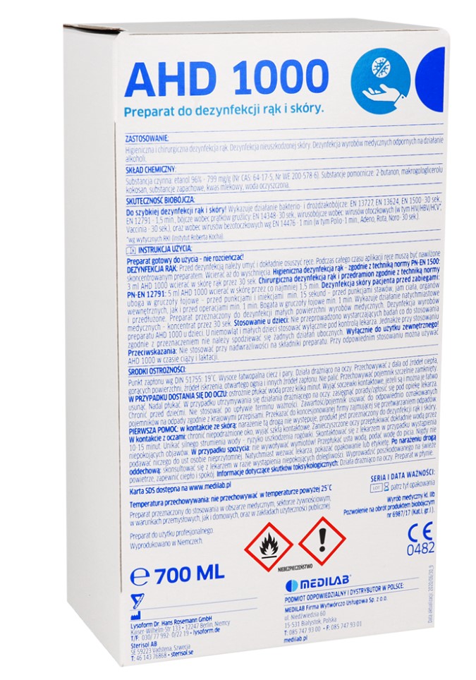 AHD 1000 700ml sterisol pro dezinfekci rukou