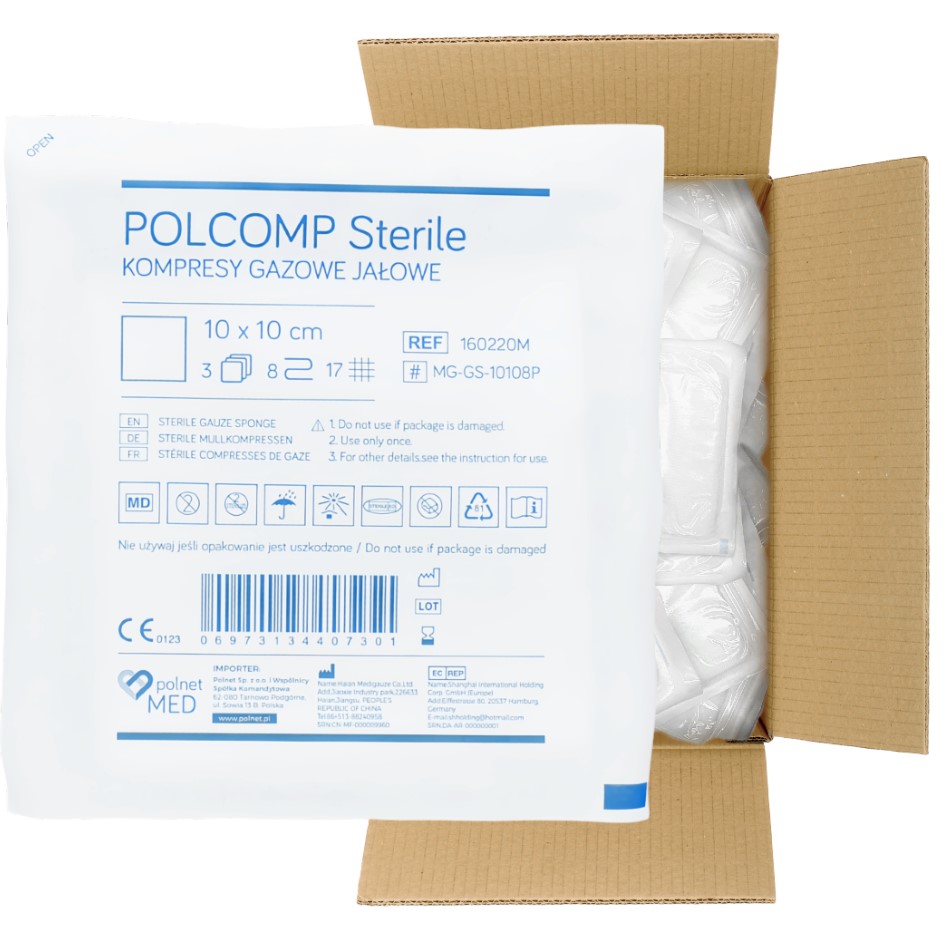 Sterilní plynový kompres 10*10cm a'3ks-100ks 17N 8W