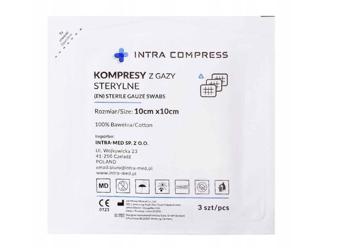 Sterilní plynový kompres 10*10cm 3ks blistr 17N 8W - Obrázek 2