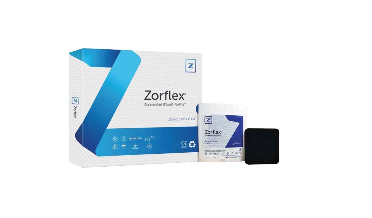 Zorflex 10*20cm 1ks 100% kontaktní obvaz s aktivním uhlím