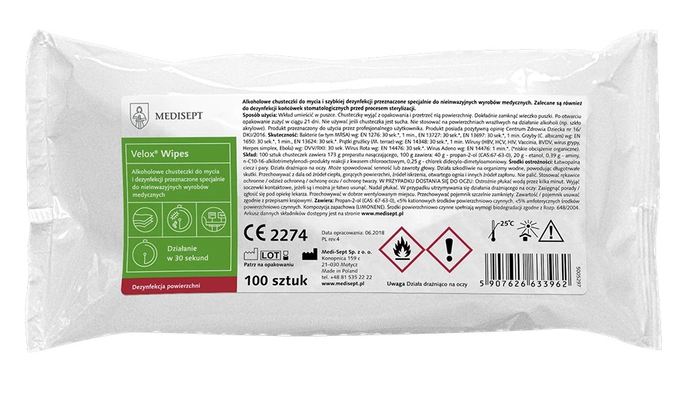 Velox ubrousky s náplní alkoholu 100ks