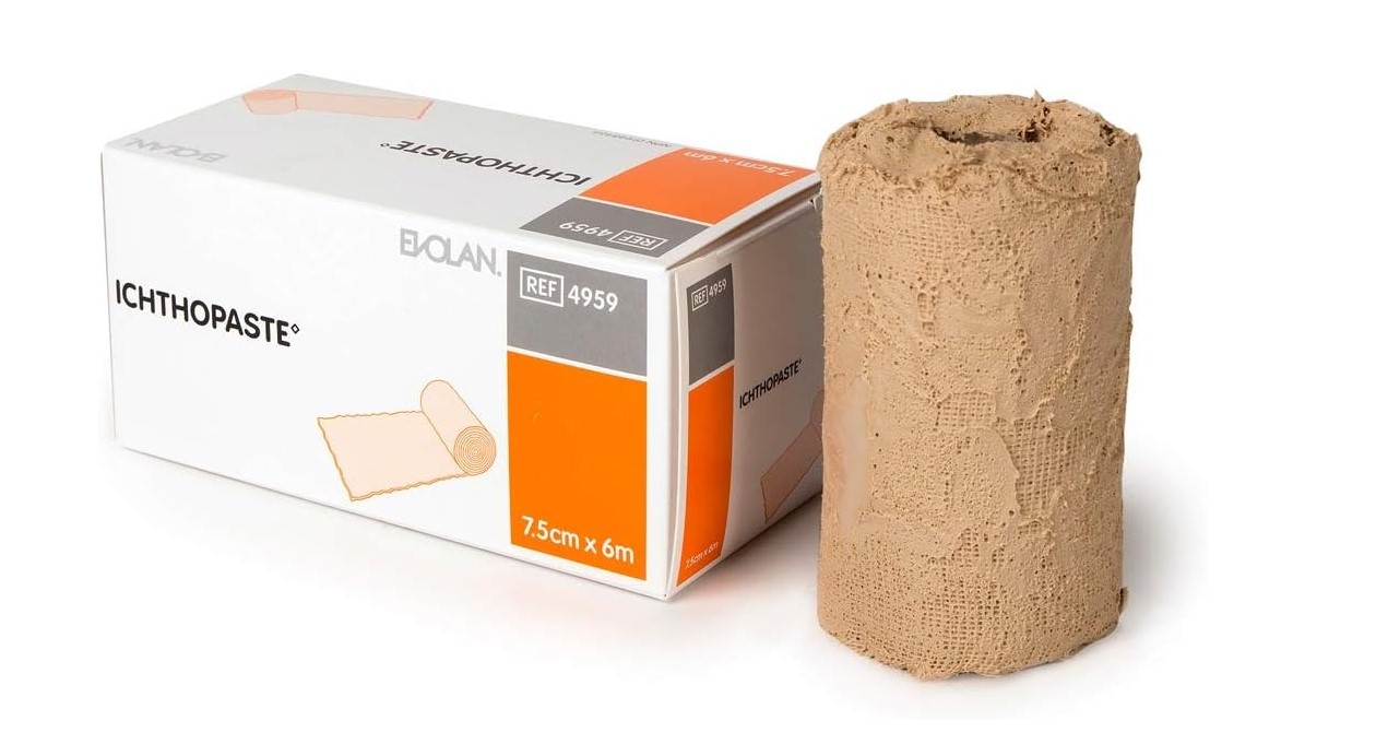 Obvaz Ichthopaste 7,6 cm x 6 m s oxidem zinečnatým a ichtyolem