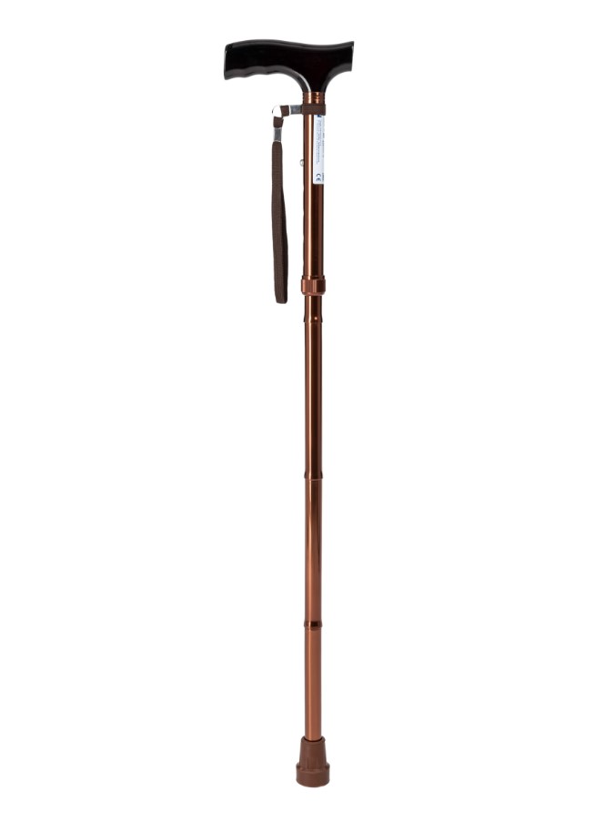 Nastavitelná hliníková vycházková hůl hnědá