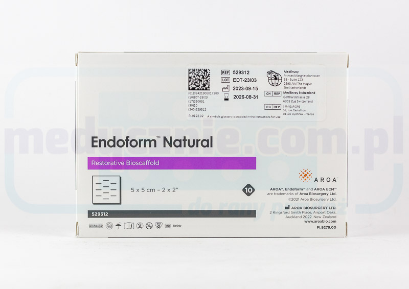 Endoform 5* 5cm - přírodní kožní matrice s kolagenem a makromolekulami ECM 1ks