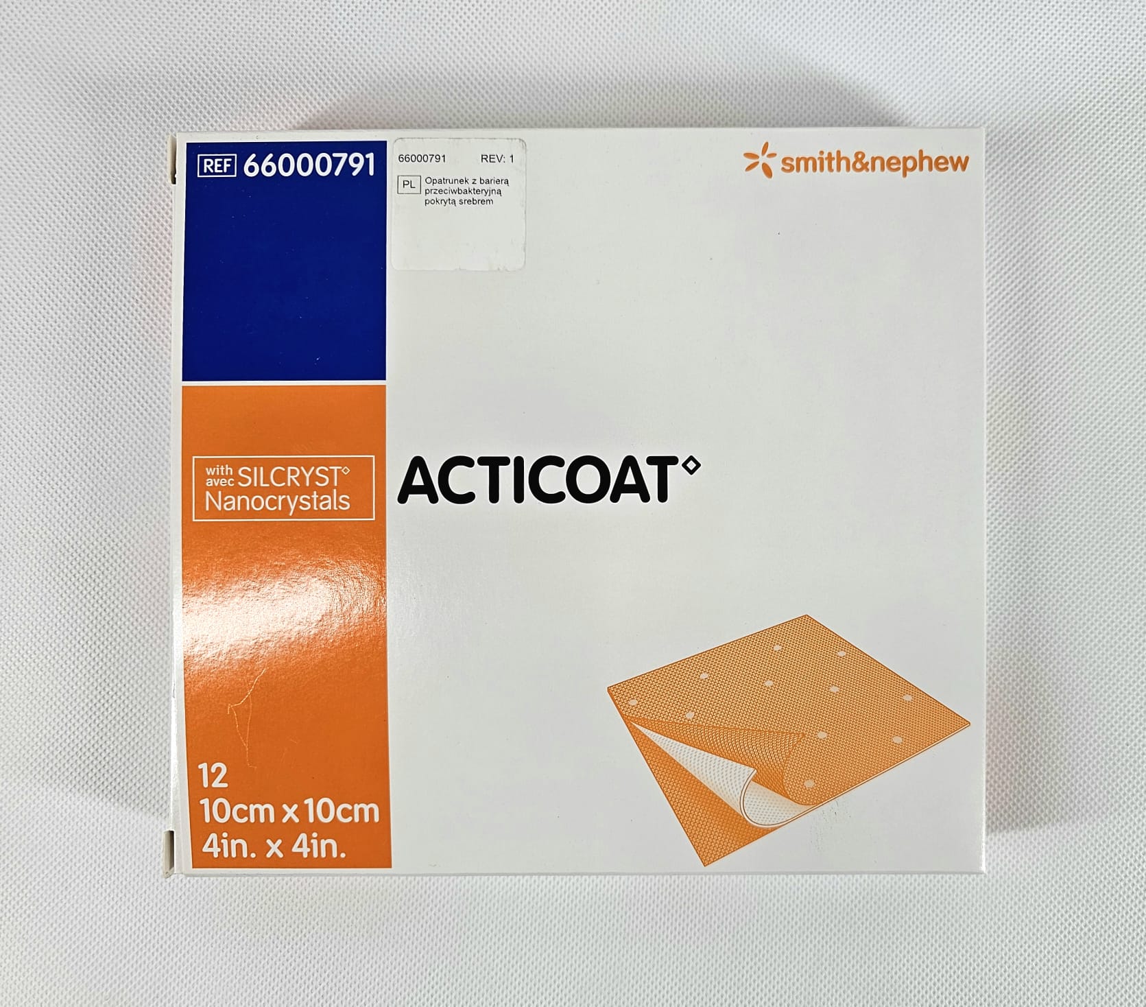 Acticoat 10* 10cm 1ks antibakteriální obvaz s nanokrystalickým stříbrem