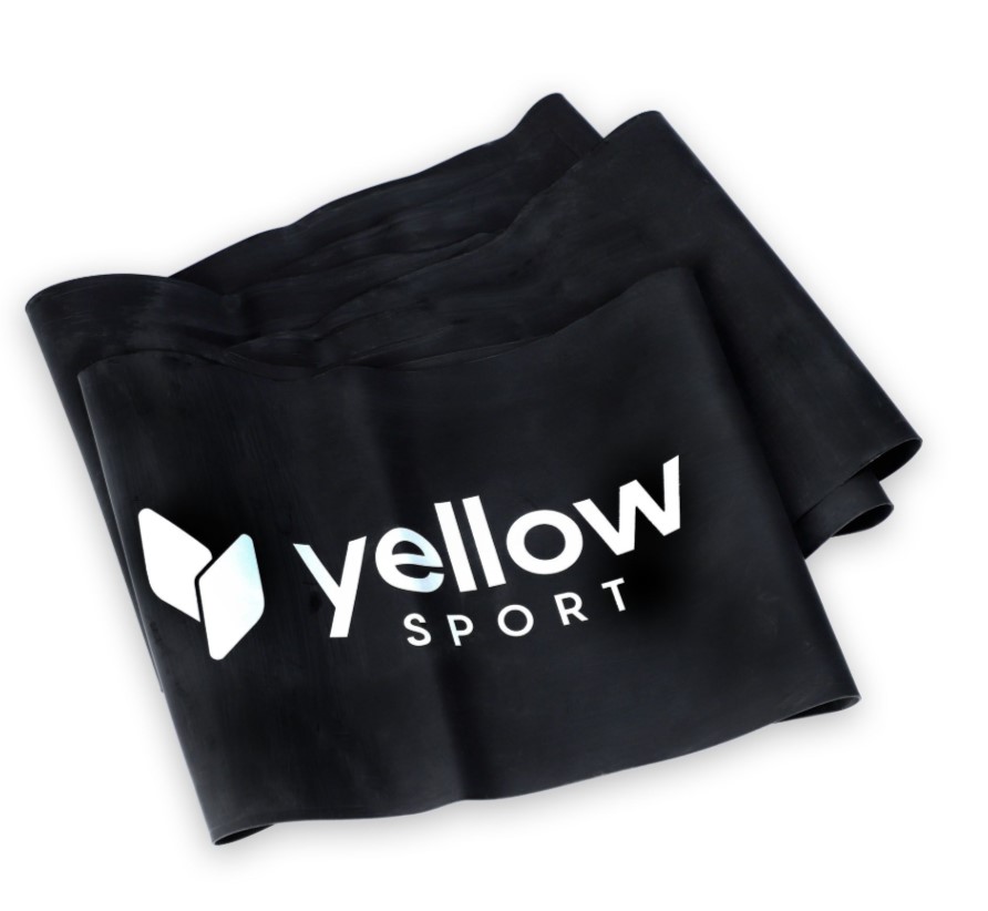 Cvičební guma žlutáFLAT band černá odpor 12-15 kg