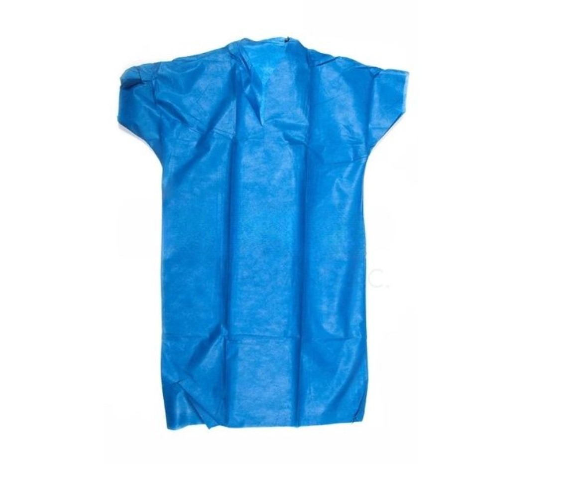 Pacientské tričko 40g neprůhledné, přes hlavu, modré 1ks krátký rukáv - Obrázek 2