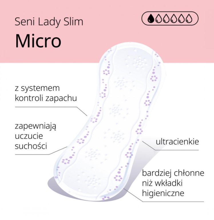 Urologické vložky 28ks Seni Lady Slim Micro - Obrázek 2