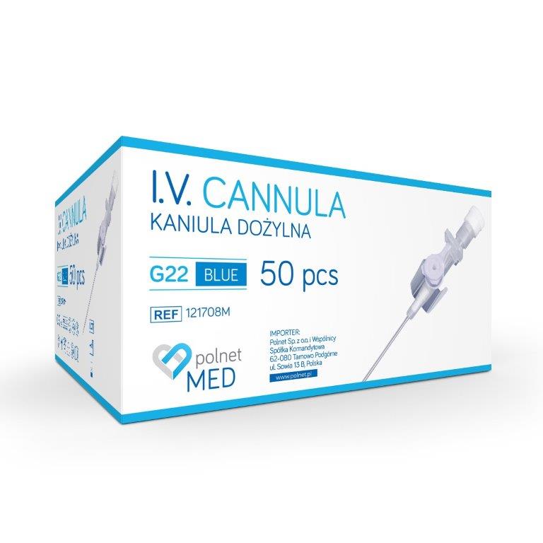 Venflon POLnet-FIX 0,9*25mm G22 modrá - Obrázek 2