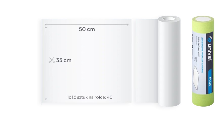 Stomická vložka/plášť v roli 33x50cm/40ks limetkově zelená Univel Plus