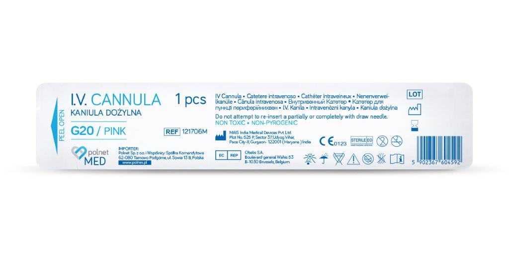 Venflon POLnet-FIX 1,1*32mm G20 růžový