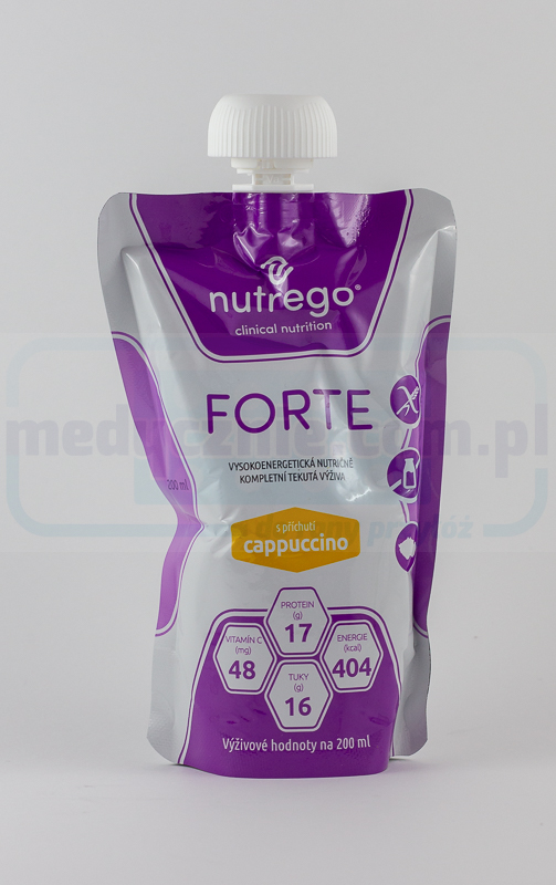 Nutrego Forte 12x200 ml Cappuccino vysokokalorická dieta s vysokým obsahem bílkovin