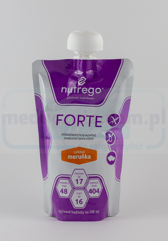 Nutrego Forte 12x200 ml Meruňka Vysokokalorická dieta s vysokým obsahem bílkovin