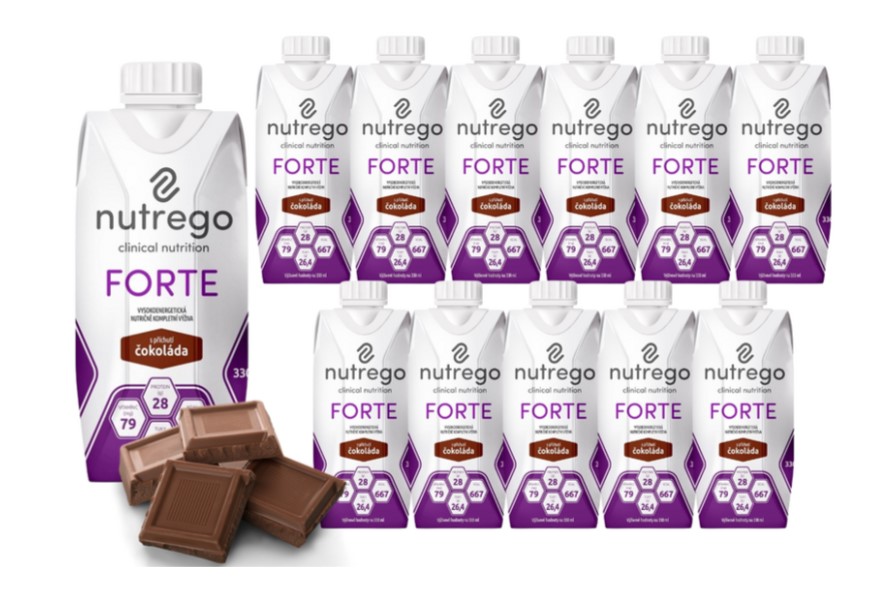 Nutrego Forte 12x330 ml Čokoláda vysokokalorická, vysokoproteinová dieta
