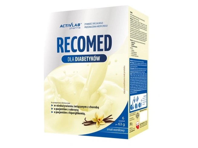RecoDiab nutriční koktejl vanilka 6x77g 1ks PRO DIABETIKY