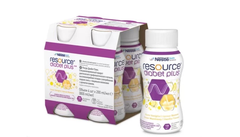 Resource Diabet Plus 4x200ml vanilková příchuť