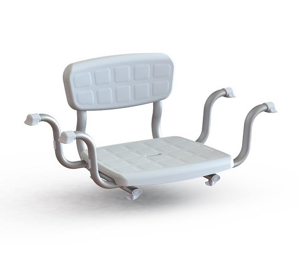 Zapuštěná koupelnová lavice s opěradlem KING-BSB-20