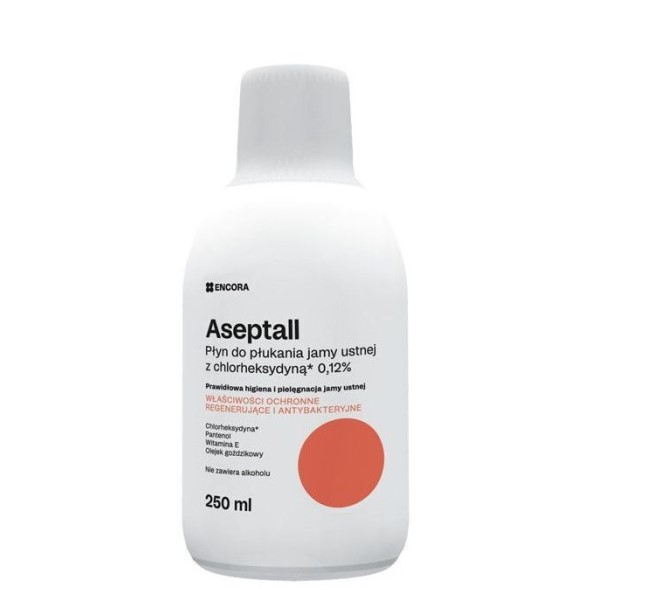 Ústní voda Aseptall 250ml s chlorhexidinem 0,12%