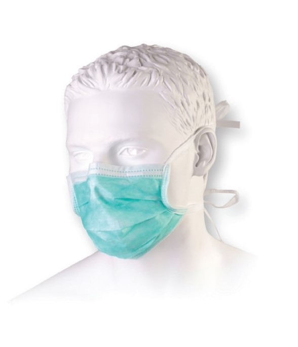 Zelená kalhotová chirurgická maska 50ks typ II lékařská, třívrstvá