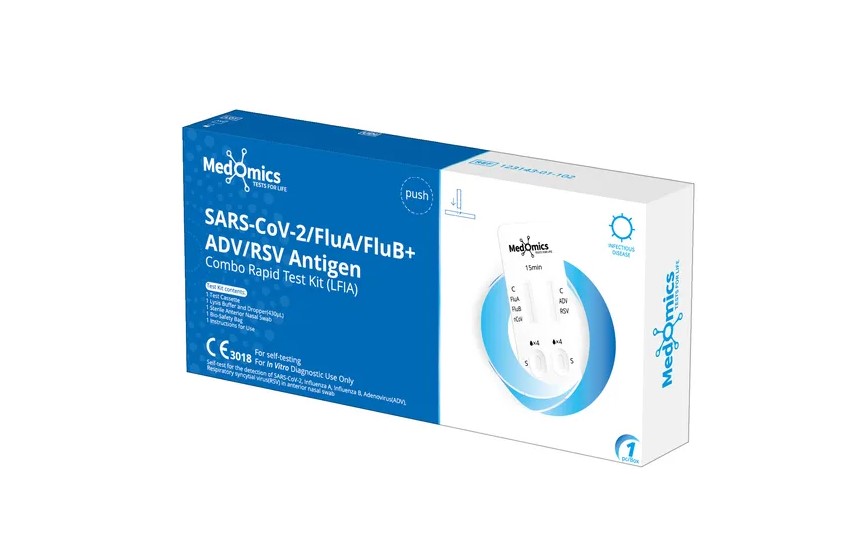 COVID-19 SARS-CoV-2/FluA/FluB+ADV/RSV antigenní test (LFIA) 1ks
