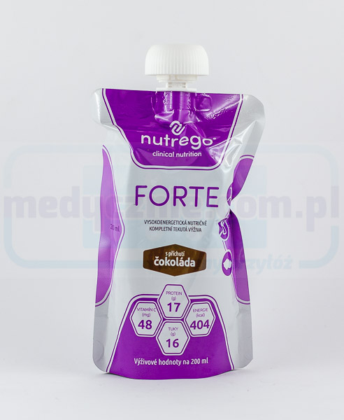 Nutrego Forte 12x200 ml čokoláda Vysokokalorická dieta s vysokým obsahem bílkovin