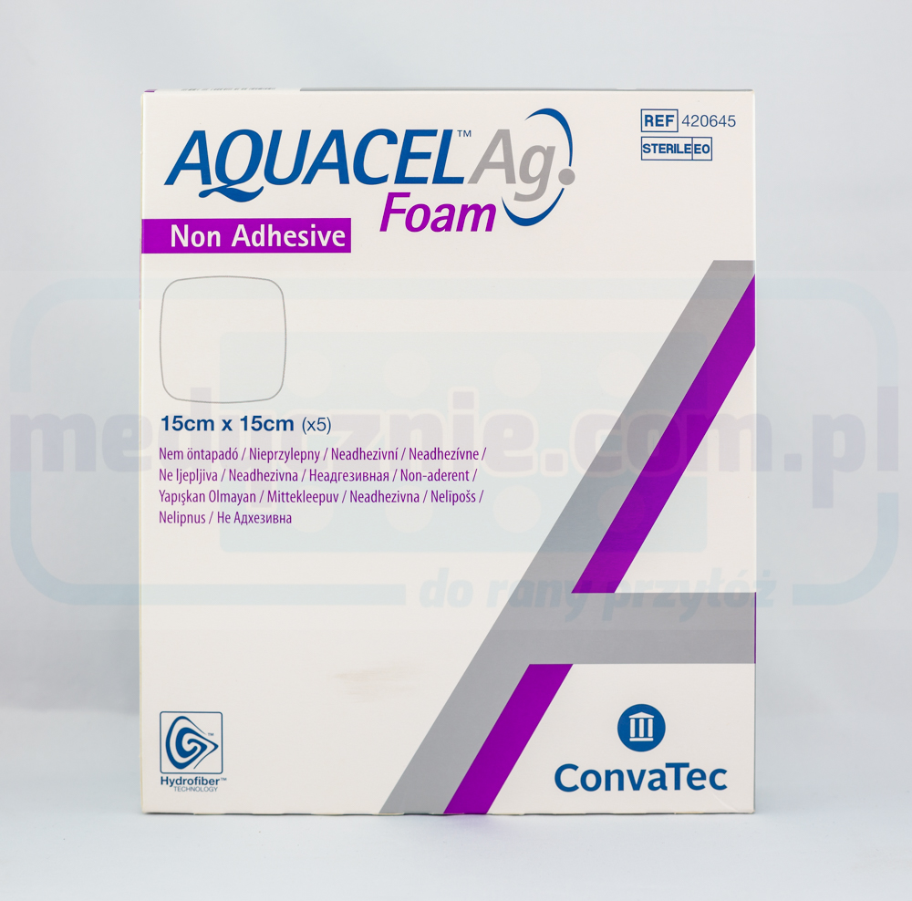 Aquacel Foam Ag Non Adhesive 15*15cm vícevrstvý pěnový obvaz 1ks