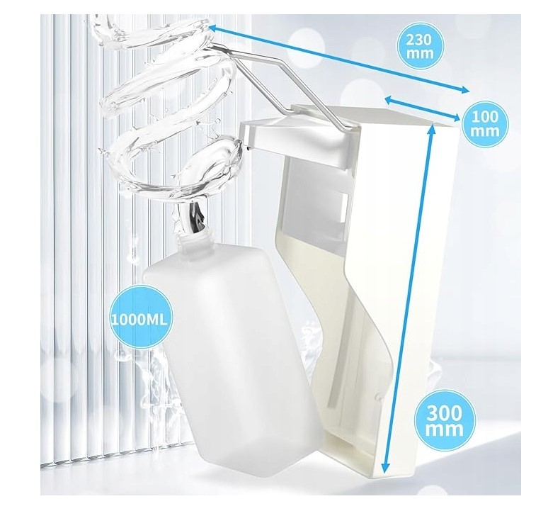 Kolenový dávkovač na dezinfekční tekutinu/gel nebo mýdlo, nástěnný objem 1 l - Obrázek 2