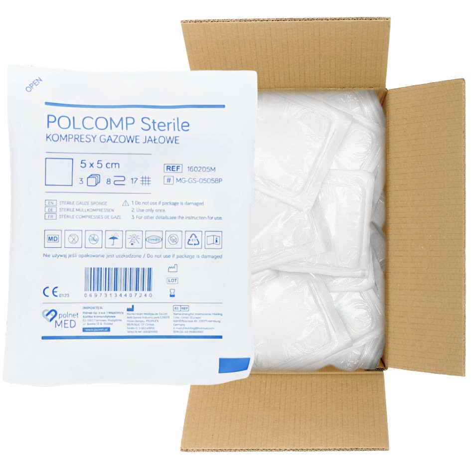 Sterilní plynový kompres 5*5cm a'3ks-100ks 17N 8W