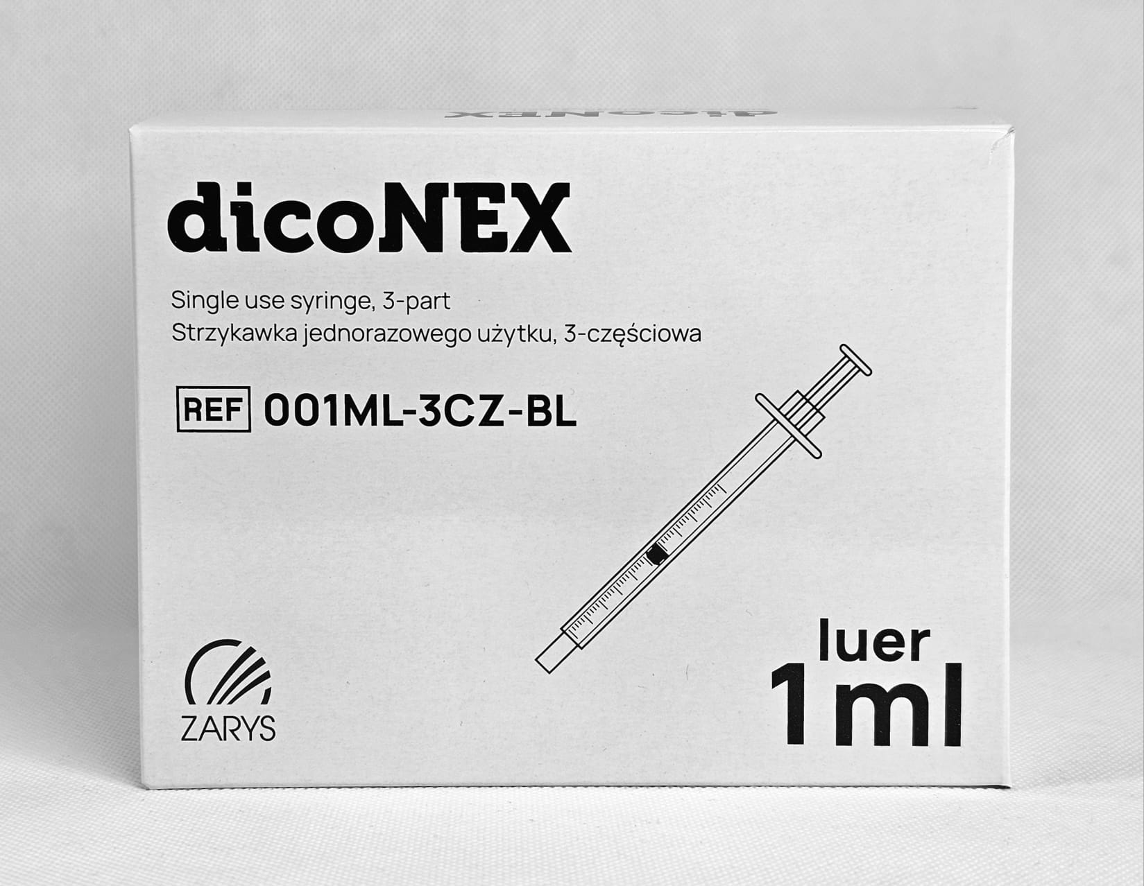 Sterilní injekční stříkačka i.u. 1ml 3dílná Luer 100ks discoNEX