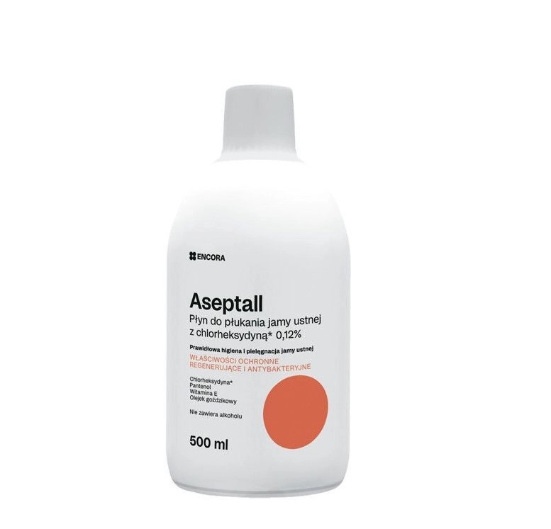 Ústní voda Aseptall 2x500ml s chlorhexidinem 0,12%