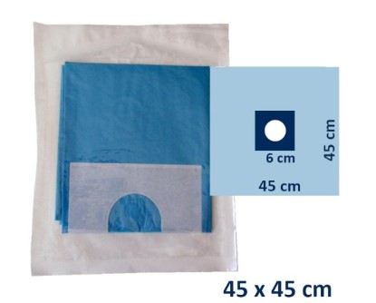 Sterilní rouška ALPHAtex REF AT-NFFA-S 1 45 *45cm s centrálním 6cm lepicím otvorem 1 ks