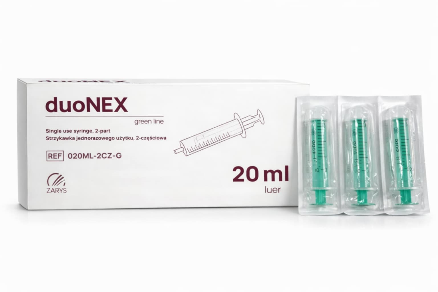 Injekční stříkačky 20ml 100ks duoNEX sterilní j.u.