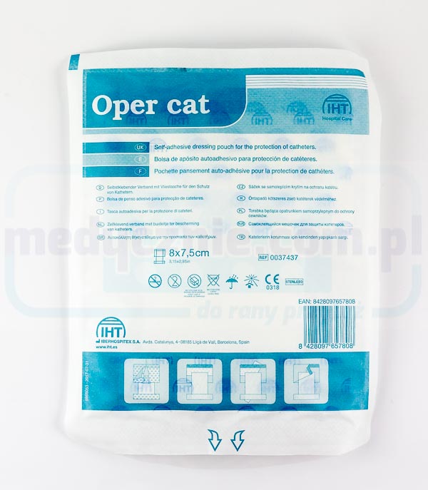 Oper Cat classic 8* 7,5 cm obvaz s kapsou pro upevnění katétrů (netkaná verze)