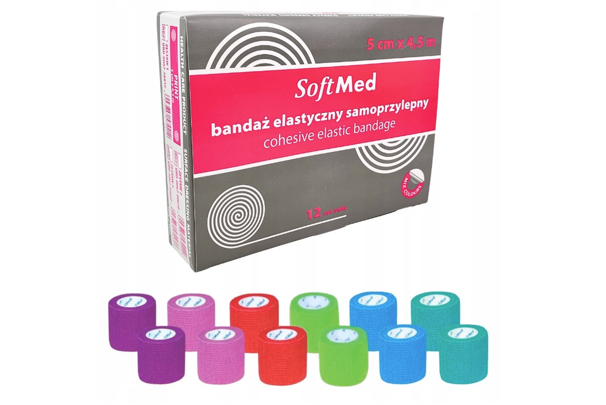 Kohezní obvaz 5cm*4,5m 12ks PEVNÝ - SADA II