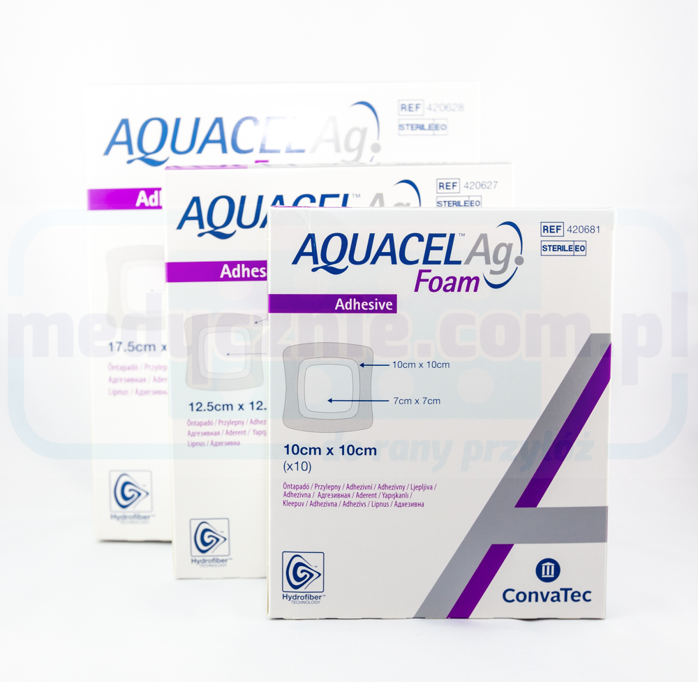 Aquacel Foam Ag Adhesive 17,5*17,5 cm vícevrstvý pěnový obvaz 1ks