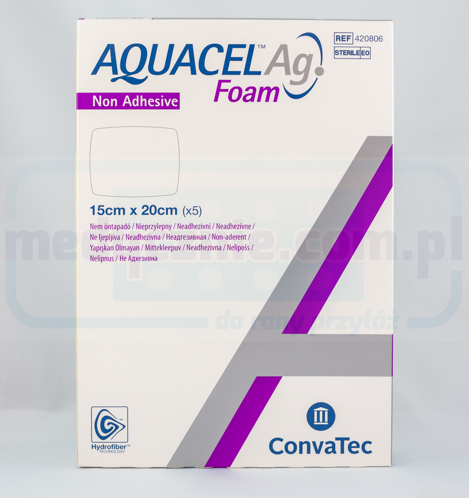 Aquacel Foam Ag Non Adhesive 15*20cm vícevrstvý pěnový obvaz 1ks