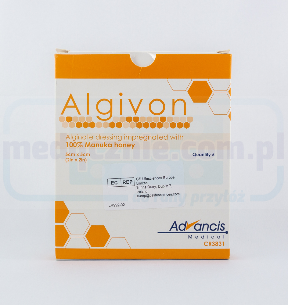 Algivon 5*5cm alginátový obvaz s manukovým medem 1ks