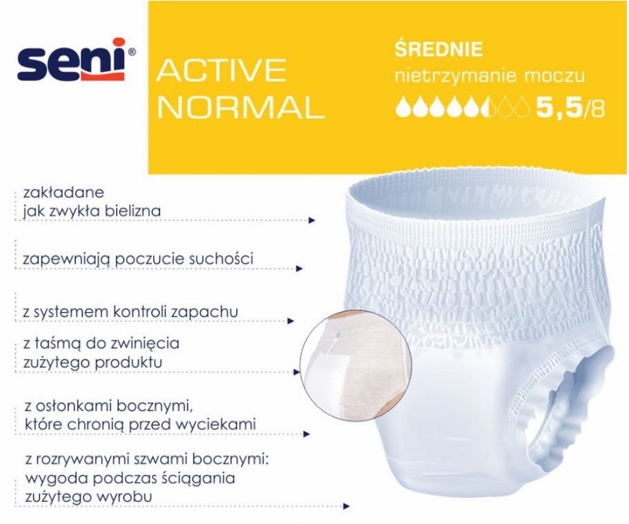 SENI ACTIVE NORMAL LARGE absorpční kalhotky 30ks - Obrázek 4