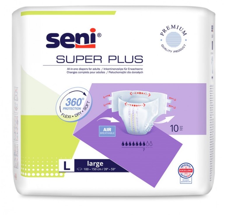Plenky pro dospělé Super Seni Plus LARGE 10 ks