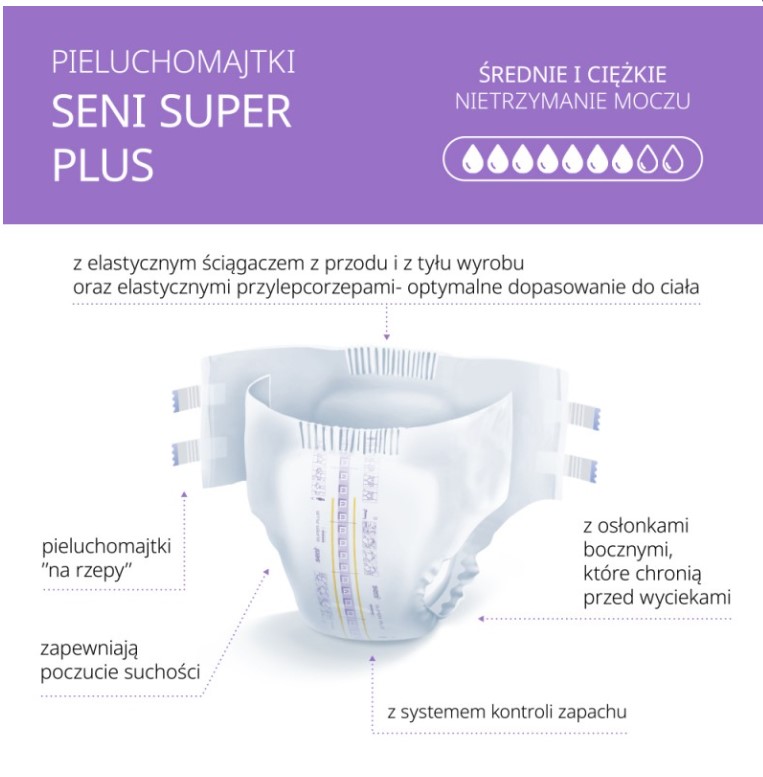 Plenky pro dospělé Super Seni Plus LARGE 30 ks - Obrázek 2