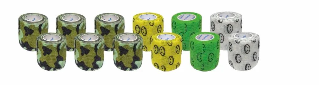 Kohezní páska 2,5 cm*4,5 m 1 ks úsměv bílá elastická, samolepicí