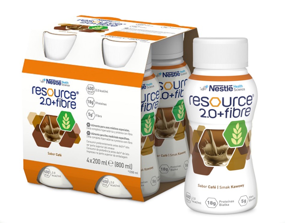 Resource 2.0+Fibre 4x200ml s příchutí kávy