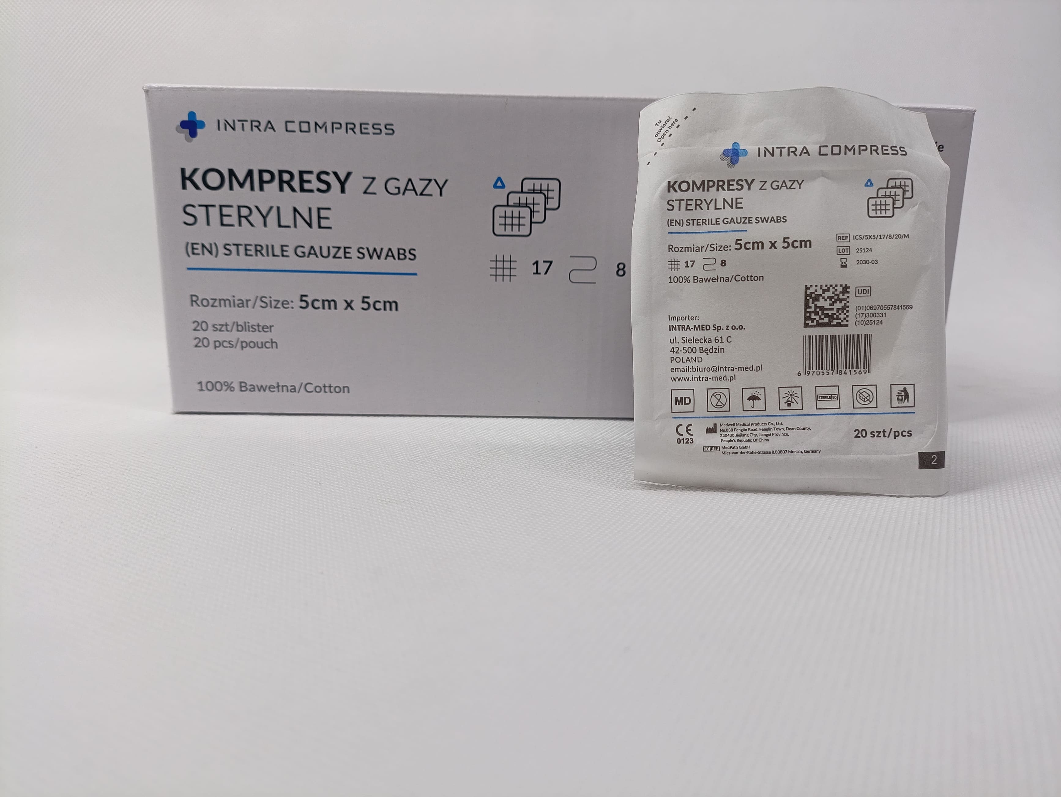 Sterilní plynový obklad 5*5cm 20ks blistrů 17N 8W