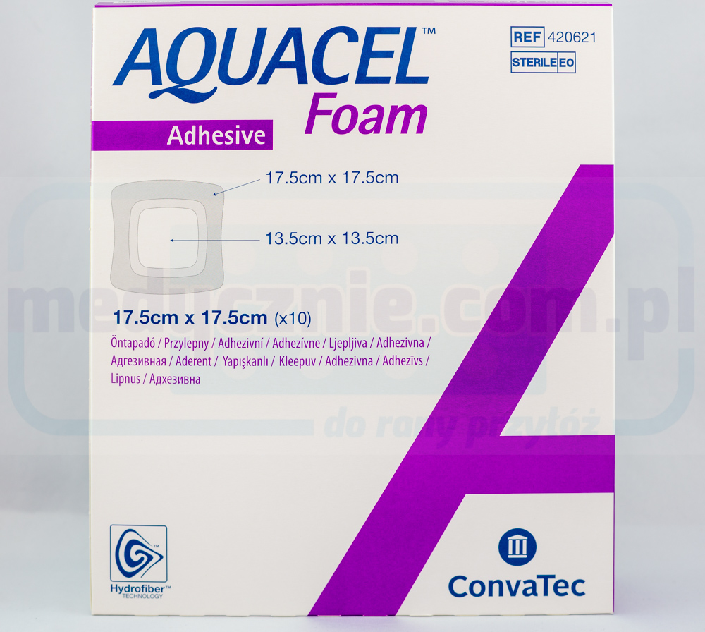 Aquacel pěnové lepidlo 17,5*17,5 cm vícevrstvý pěnový obvaz 1ks