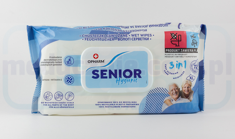 Hygienické vlhčené ubrousky pro seniory 3v1 72ks
